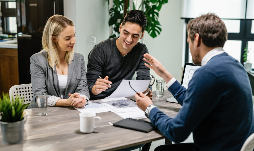 Customer-focused consulting meeting with clients